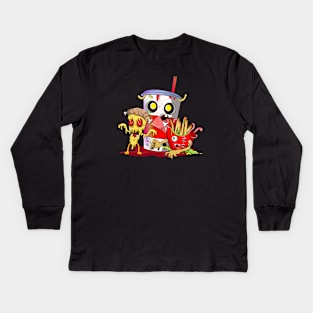 Halloween Movies Junk Food and Zombies Kids Long Sleeve T-Shirt